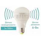 Лампа светодиодная с оптико-акустическим датчиком А70-7W-6000К-600Lm-E27